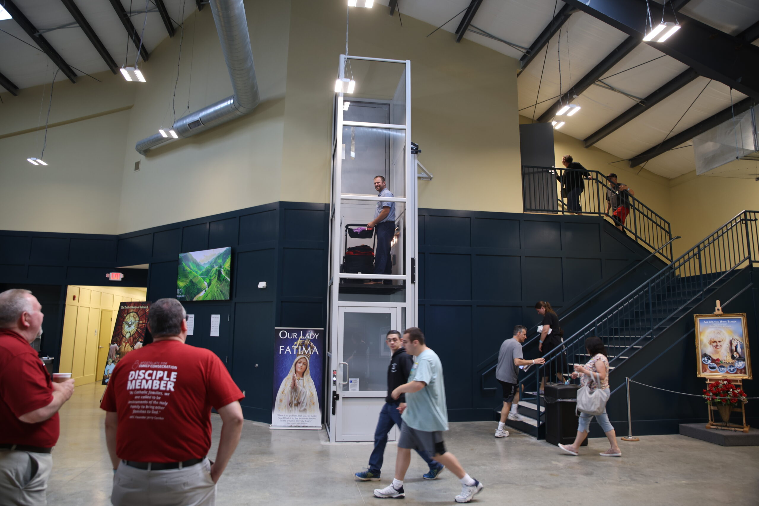 Elevator to Upper Room in use
